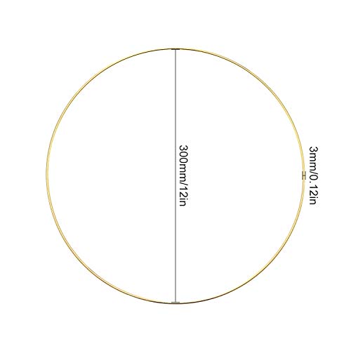 5 Piezas Aros Floral Grande de Metal Anillos Aro de Oro Macramé Corona Hacer Decoración de Guirnaldas de Bodas y Manualidades Colgante de Pared de DIY Atrapasueños (12 Pulgadas)