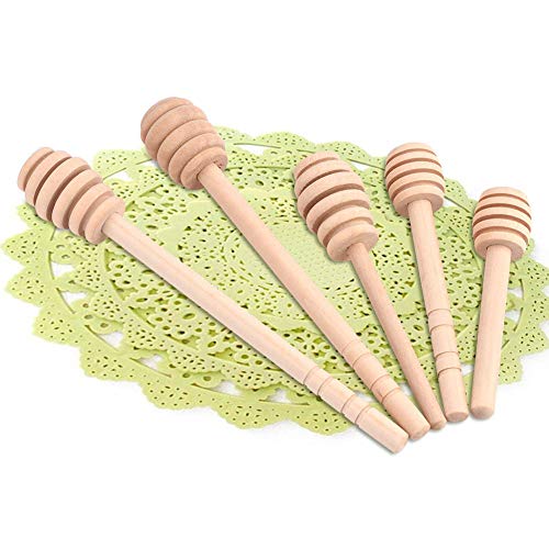 50 Piezas Cuchara de Miel de Madera Palo de Miel para Dispensar Tarros de Miel (16CM / 6.3")