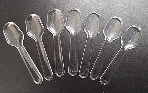 500 cucharas de plástico desechables de 7,5 cm para postre, postre, helado, pudín, pastel, cupcakes, cupcakes, vajilla para cena, bar, cafetería, hogar, suministro de alimentos