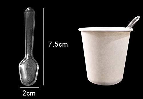 500 cucharas de plástico desechables de 7,5 cm para postre, postre, helado, pudín, pastel, cupcakes, cupcakes, vajilla para cena, bar, cafetería, hogar, suministro de alimentos