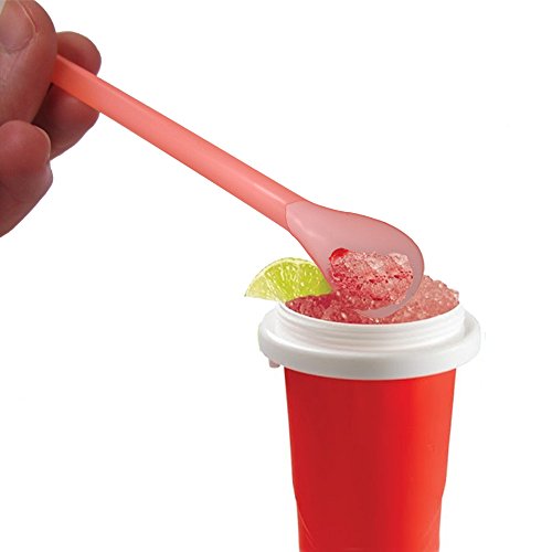 500 pajitas de Cuchara Colores neón Surtidos SNO-Cone pajitas de plástico Potable con cucharas (7 3/4 "plástico batido pajitas.