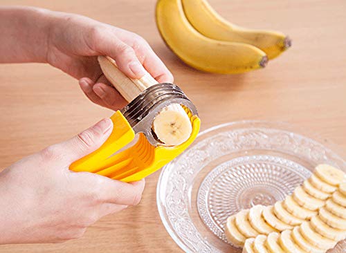 5pcs Banana Slicer, peladores de naranja cítricos, fruta limón piel removedor rebanadora pepino kiwi salchichas ensalada verduras, herramientas de frutas de mano