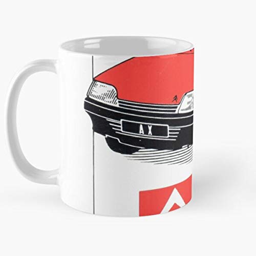 5TheWay AX Mug Citroen Decal Dealer Vintage Taza de café de Regalo de Moda Superventas Negra, Blanca, Cambia de Color 11 onzas, 15 onzas para Todos