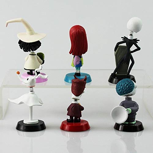 6 figuras de pesadilla antes de Navidad en miniatura juguetes para niños, Jack, Sally, shock, cero, bloqueo, barril