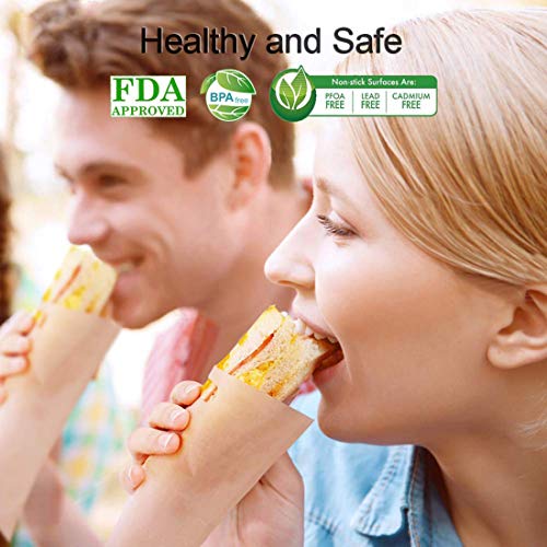 6 paquetes de bolsas de pan tostado para reutilizar, ideal para sándwiches de queso a la parrilla - 100% BPA sin gluten - Bolsas de tostadas de teflón premium certificadas por la FDA y LFGB