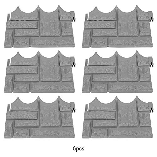 6 Unids Jardín Simulado Ladrillo Cemento Cerca Piedra Molde Flor de hormigón Patio Césped Mold Maker para Decoración