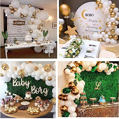60 Piezas Globos de Confeti Dorados,Globos Metalizados Dorados y Látex Blancos Helio Globos,Globos de Cumpleaños para Decoracion,Baby Shower,Graduación Fiesta Decoracion,Bodas Aniversario