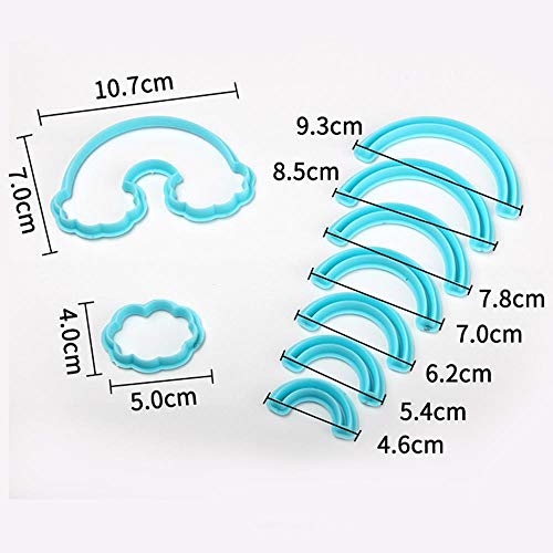 9Cps / Set Rainbow Cookie Cutter Por Encargo 3D Impreso Fondant Cookie Cutter Biscuit Molde Para Herramientas De Decoración De Pasteles