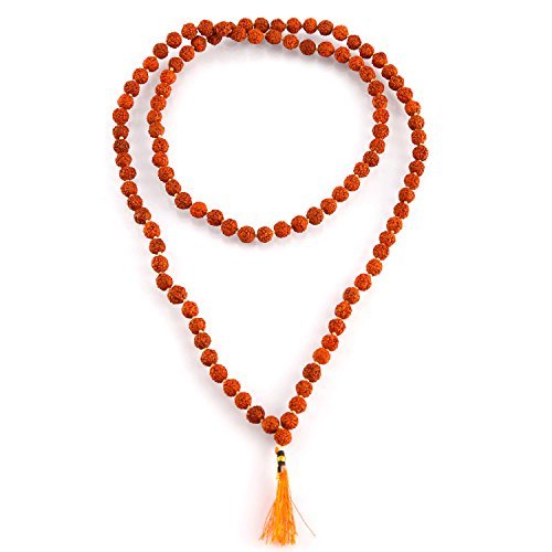 Aatm Tibetan 108 Beads Shiva Rudraksha Jaap Mala Necklace For Prayer & Healing (Beads Size - 6 mm)