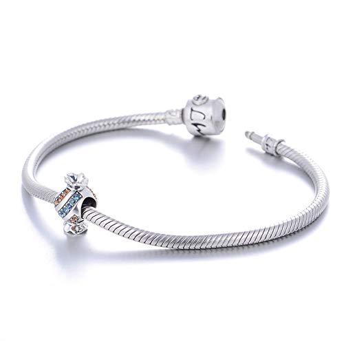Abalorio De Plata 925 Para Mujer, Cute Fashion Color Caramelo Circón Encajan De Forma Pulsera Collar Encanto Cordones Para Damas, Regalo De Cumpleaños Vestido De Fiesta De Coubicación Presente