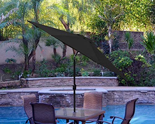 ABCCANOPY - Sombrilla de repuesto para sombrilla de jardín, patio, sombrilla de mercado para 2,7 m, 8 costillas (sólo cubierta), color negro