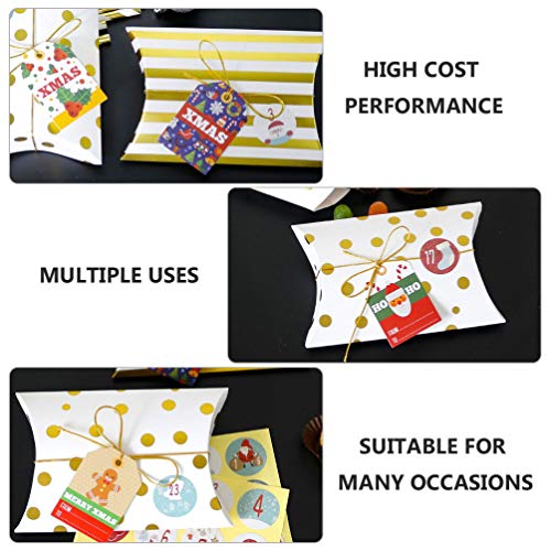 ABOOFAN - Juego de cajas de regalo de Navidad, cajas de caramelo, etiquetas y cuerda de regalo de chocolate para regalo de Navidad