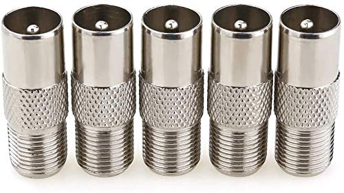 Act.5 Pack Adaptador de antena coaxial de TV F-Connectors Tipo F Tipo tornillo conector Socket a RF coaxial antena macho adaptador convertidor