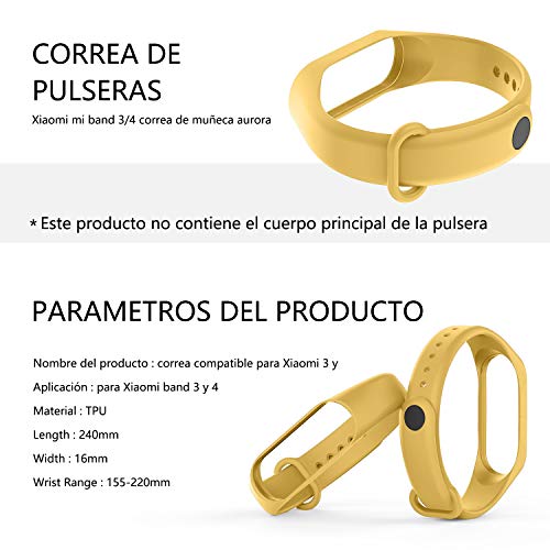 Adepoy Correa para Xiaomi Mi Band 3 / Mi Band 4, Coloridos Impermeable Reemplazo Correas Reloj Silicona Correa para Xiaomi Mi Band 3/4 Pulsera Silicona Band