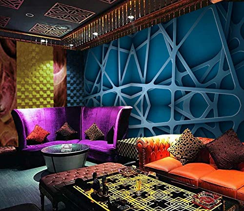 Afashiony Papel Tapiz 3D Azul 3D Space Art Bar Ktv Pole Dance Discoteca Sofá Herramientas Decoración De La Pared Mural, Decoración Del Hogar, Mural Desmontable