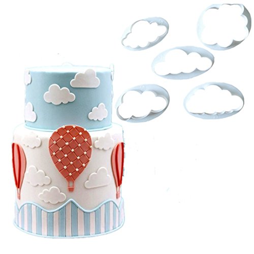 Affe 5 pcs blanco nube decoración de pasteles molde cortador de galletas para hornear herramientas Sugarcraft repostería herramientas accesorios de cocina