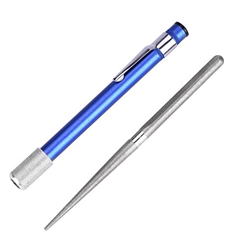 Afilador de cuchillos portátil y retráctil, varilla de acero para afilar cuchillos de diamante para vida al aire libre, herramienta de pesca de caza