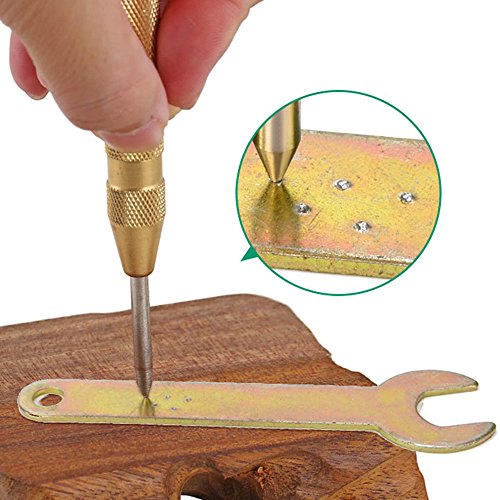AFUNTA 2 piezas de alta velocidad Punzón central, perforador de agujero central marcador para madera, metal, plástico, herramienta para romper ventanas de coche con tapa de cojín y impacto ajustable