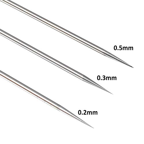 Aguja de Aerógrafo 0.2mm 0.3mm 0.5mm con Boquilla de Aerógrafo y Tapa de Boquilla para Pistola de Aerógrafo por Poweka