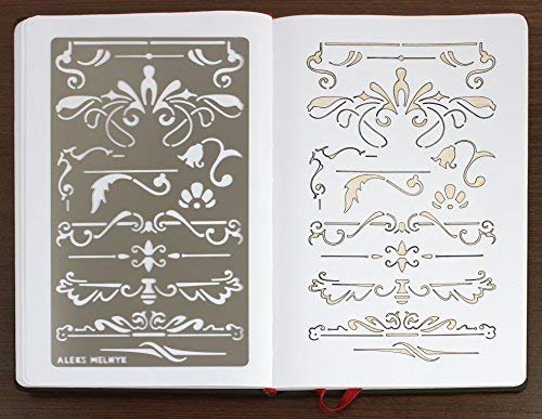 Aleks Melnyk #7 Stencil Plantilla de Metal para estarcir/Vintage, Flores/para Arte Manualidades y decoración/Plantilla para Estarcidos/para Pintar con Aerógrafo/1 Piezas/Bricolaje, DIY