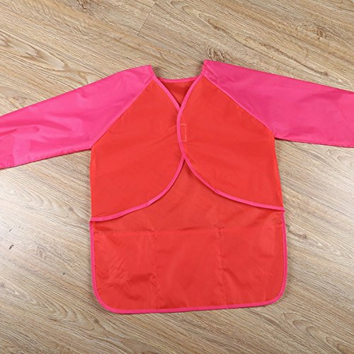 Amaza 4Pcs Delantal Infantil Pintura para 2-8 Años (Amarillo & Rosa & Azul & Rojo)
