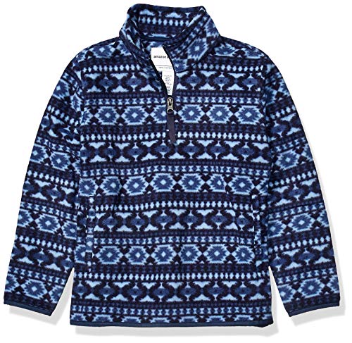 Amazon Essentials Quarter-Zip Polar Fleece Jacket Outerwear-Jackets, Azul (Blue Geo), 3 años