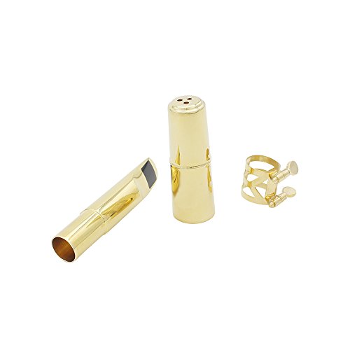 ammoon Saxofón Boquilla Tenor Saxo Metal con Boquilla Parches Cojines Tapa Hebilla
