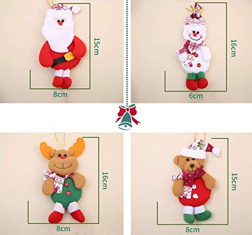 anaoo 12pcs Adornos decoración Colgante muñecos Santa muñeco de Nieve para árbol de Navidad decoración de Fiesta de Navidad-Merry Xmas Regalo