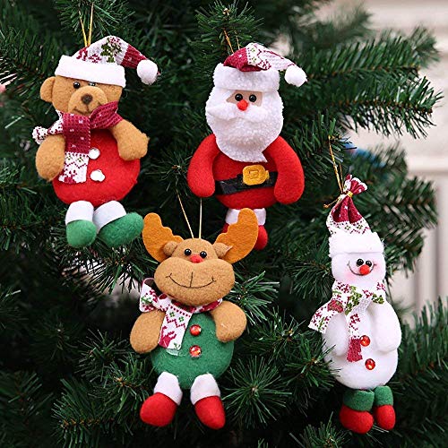 anaoo 12pcs Adornos decoración Colgante muñecos Santa muñeco de Nieve para árbol de Navidad decoración de Fiesta de Navidad-Merry Xmas Regalo