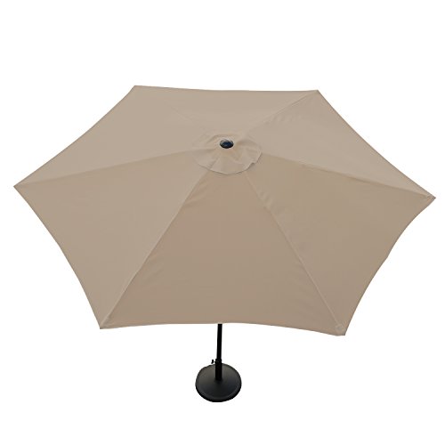 Angel Living 300cm Parasol de Aluminio con Inclinación, con Manivela, Sombrilla con Mástil de Aluminio de 38mm para Patio Terraza Playa (Beige)