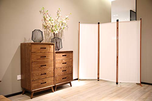 Angel Living Biombo Separador de Habitación de 3 Paneles, Decoración Elegante, Separador de Ambientes Plegable, Divisor de Habitaciones, para el Hogar, 169X165 cm (Blanco)