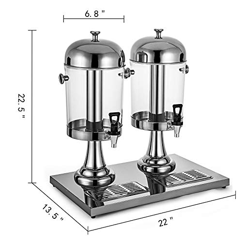 Anhon Dispensador de Bebidas Frías de 16 L / 4.2 GAL el Enfriador de Bebida Definitiva Dispensador de Jugos Máquina de Bebidas Comerciales de Acero Inoxidablepara Desayunos Bufé Hoteles