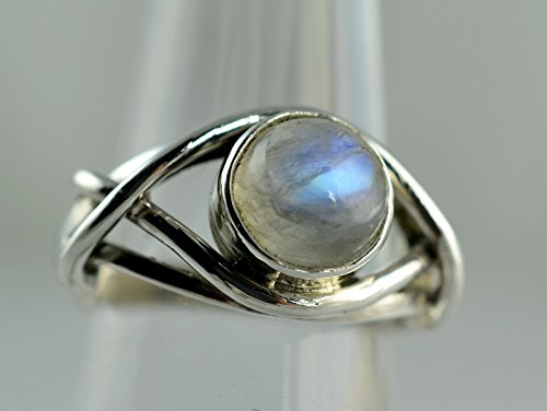 Anillo de plata de piedra lunar del arco iris, Piedra de luna del arco iris, Anillo de piedra lunar, Plata de ley 925, Anillo de plata, Joyería hecha a mano, Tamaño 4-31 ES