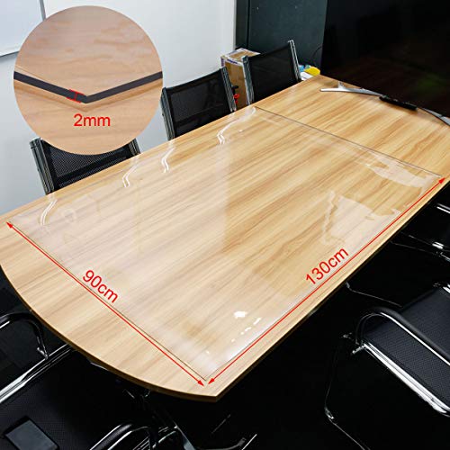 Anladia Mantel Transparente de PVC Plástico Grueso Impermeable para Mesa Cocina (90x130cm)