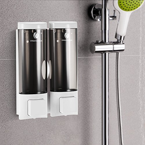 Anself - Dispensador de jabón Doble para Pared, Jabonera de loción líquido, 2x200ml