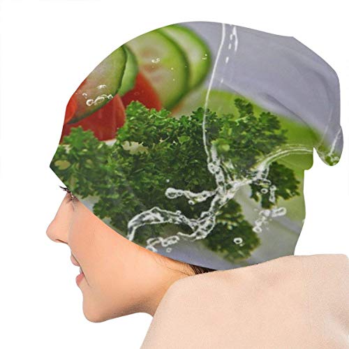 AOOEDM Gorros con estampado de fotografía de alimentos Gorros de punto Gorros para hombres y mujeres Gorras de calavera