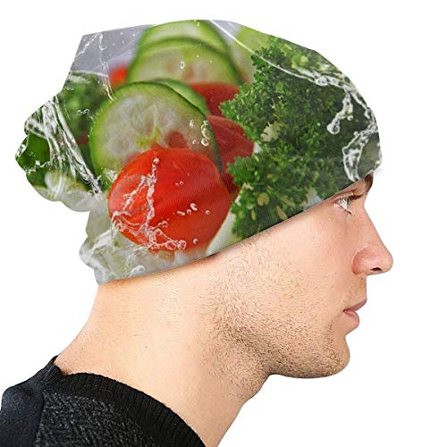 AOOEDM Gorros con estampado de fotografía de alimentos Gorros de punto Gorros para hombres y mujeres Gorras de calavera