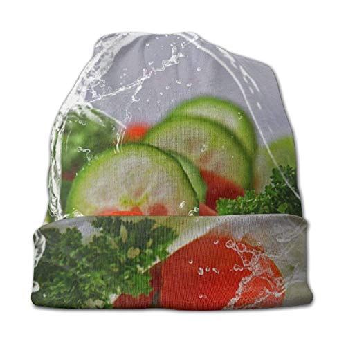 AOOEDM Gorros con estampado de fotografía de alimentos Gorros de punto Gorros para hombres y mujeres Gorras de calavera