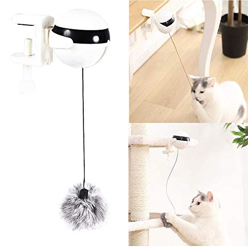 Aoweika Juguete interactivo para gatos, juguete para gato con pelota de elevación Yo-Yo, juguete de elevación automática para gatos, juguete giratorio eléctrico para gatos (batería no incluida)