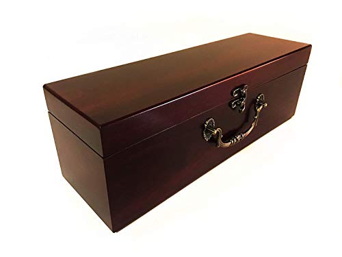 Asc Vino Caja de Presentación, con Detalles Adorno Metal Asa y Cierre, Funda con Accesorios, Forrada Terciopelo, Vino Caja de Regalo