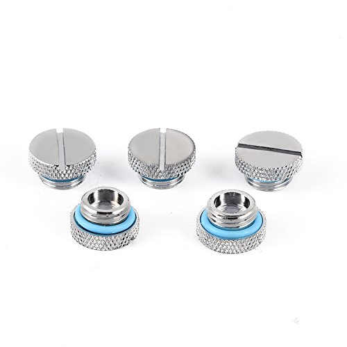 ASHATA Enchufe de refrigeración por Agua, 5 Piezas de latón G1/4 Rosca Tapón de Rosca de Agua para PC Sistema de refrigeración por Agua