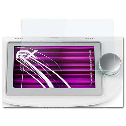 atFoliX Lámina Protectora de plástico Cristal Apto para Vorwerk Thermomix® TM6®, Película Vidrio 9H Hybrid-Glass FX Protector Pantalla Vidrio Templado de plástico