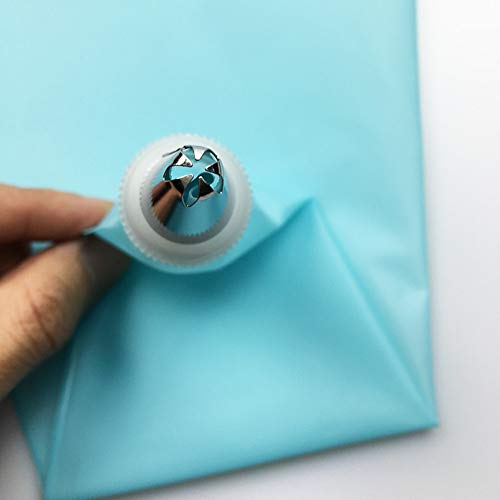 AukCherie Boquillas para repostería, 8 Piezas, de Acero Inoxidable, 6 boquillas, 1 Bolsillo para repostería, 1 acoplador, DIY Kits para decoración de Tartas (blue1)