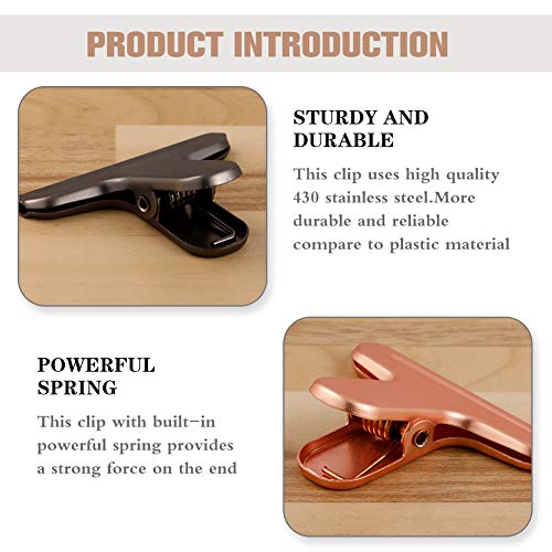 Auxsoul 9 Piezas de Clips de Sellado Pinzas de Acero Inoxidable para Bolsas de Café y Alimentos en la Casa Cocina Oficina