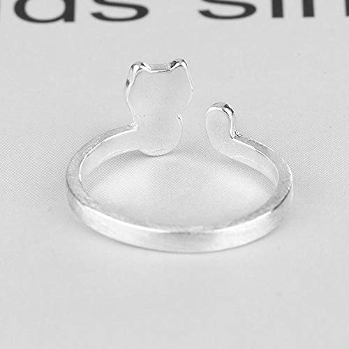 Axiba Anillos Gato Moldeada Abierta Ajustable Plata Revestimiento Anti alergia Anillo Graduación Regalo Enviar Casa Amigo de Da es jemandem, los Du liebst Da es jemandem, los Du liebst