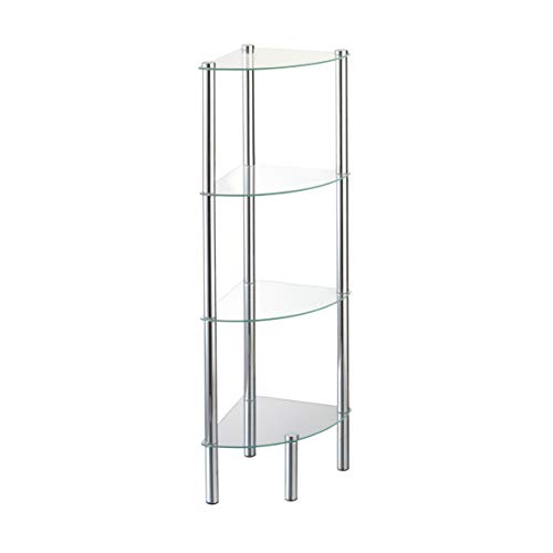 Axxentia Bad 282134 Solanio - Mueble esquinero de 4 estanterías de Metal y Cristal (30 x 30 x 108 cm) [Importado de Alemania]