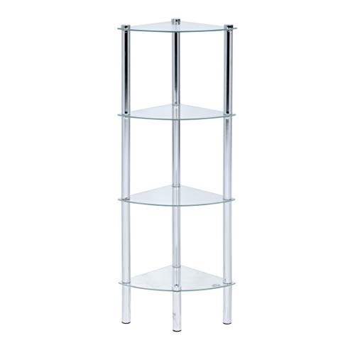 Axxentia Bad 282134 Solanio - Mueble esquinero de 4 estanterías de Metal y Cristal (30 x 30 x 108 cm) [Importado de Alemania]