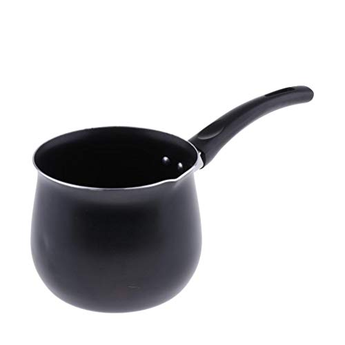 B Blesiya Cacerola De Aleación De Aluminio, Olla para Sopa Leche Dulces - Negro, XL