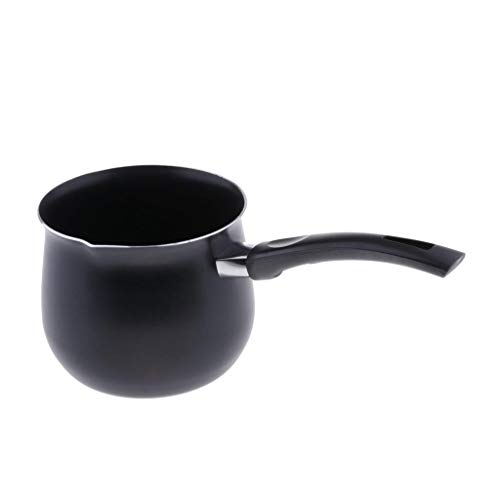 B Blesiya Cacerola De Aleación De Aluminio, Olla para Sopa Leche Dulces - Negro, XL