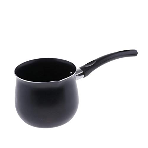 B Blesiya Cacerola De Aleación De Aluminio, Olla para Sopa Leche Dulces - Negro, XL